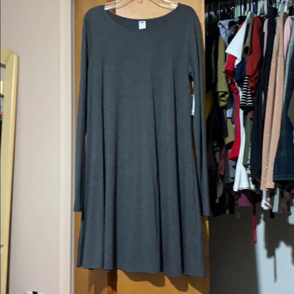 Dark Gray Long Sleeve Dress